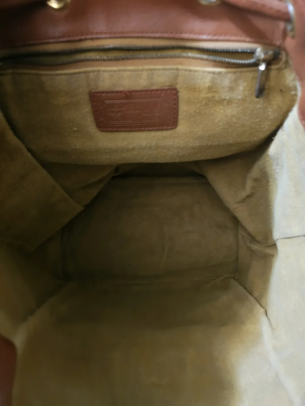 MCM Visetos Logo Drawstring Backpack in Cognac
